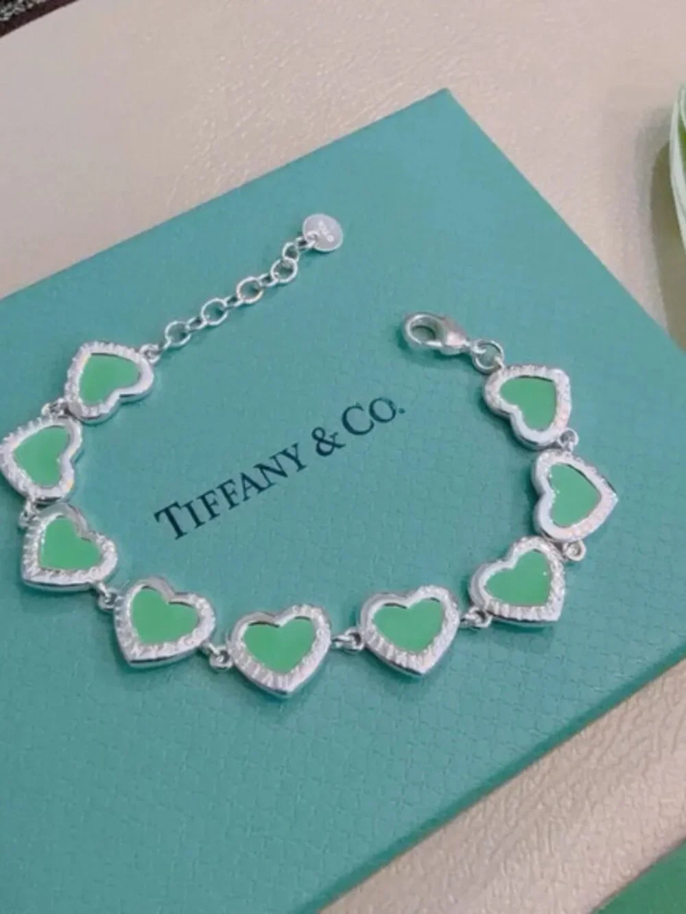 Tiffany & Co. Green Heart Bracelet